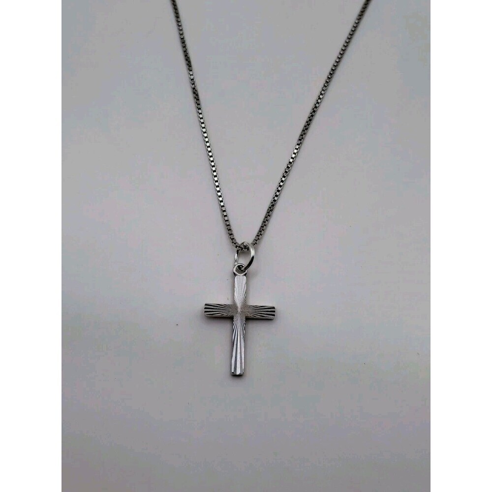 Vintage Beaucraft Sterling Silver Cross Necklace Minimalist